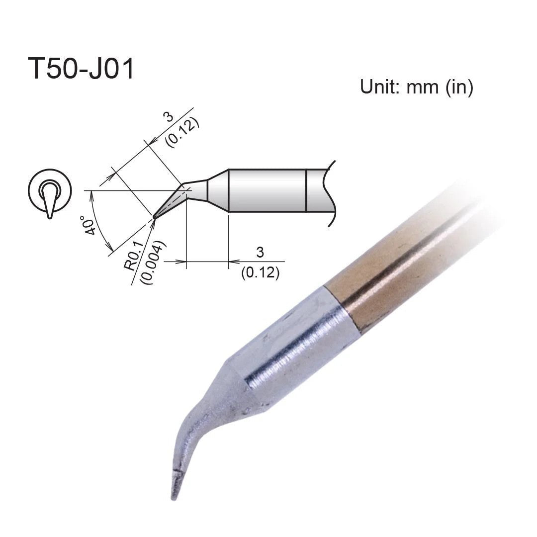 Hakko T50 - J01 Micro Bent Tip - KEM - TRON INC.