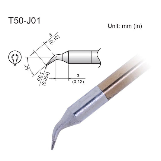 Hakko T50 - J01 Micro Bent Tip - KEM - TRON INC.