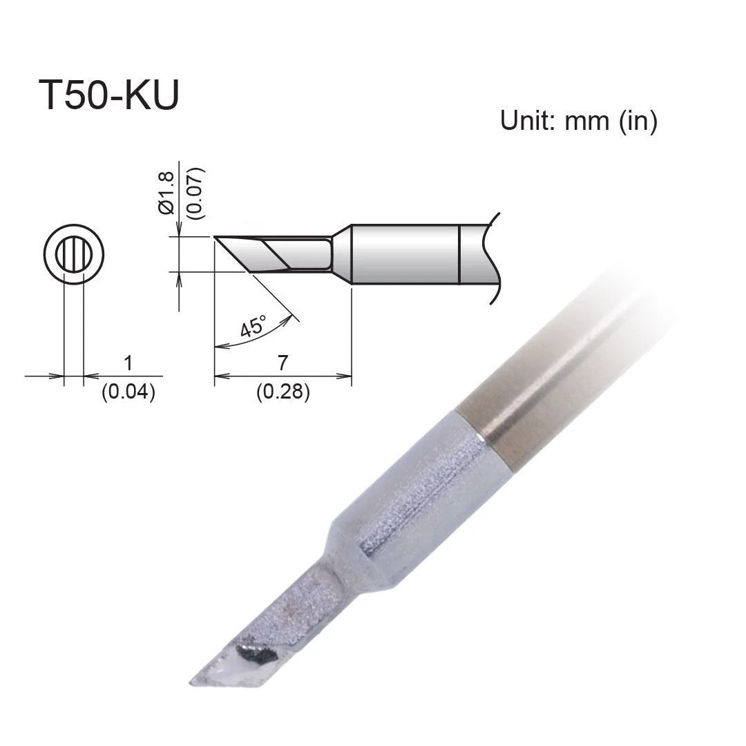 Hakko T50 - KU Micro Knife Tip - KEM - TRON INC.