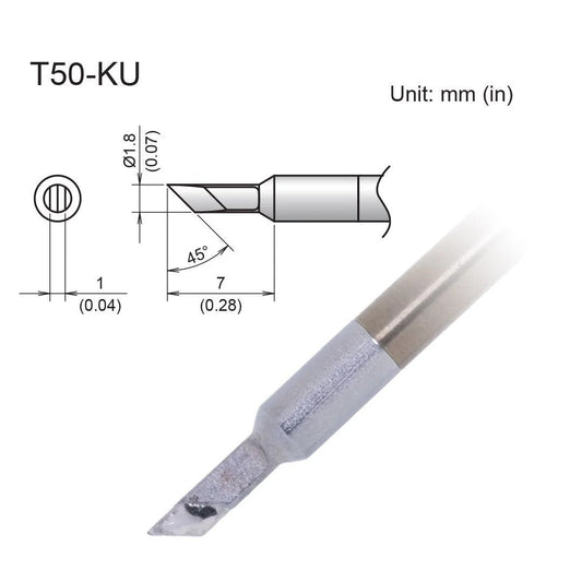 Hakko T50 - KU Micro Knife Tip - KEM - TRON INC.