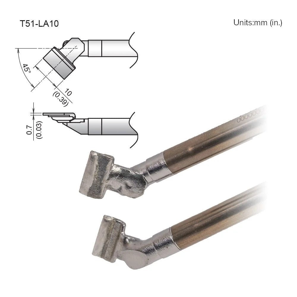 Hakko T51 - LA10 Angled SOP Tip - KEM - TRON INC.