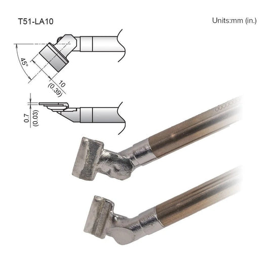 Hakko T51 - LA10 Angled SOP Tip - KEM - TRON INC.