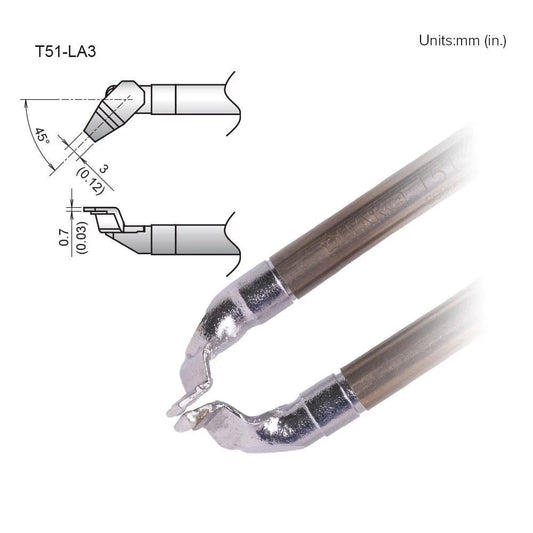 Hakko T51 - LA3 Angled Tip - KEM - TRON INC.