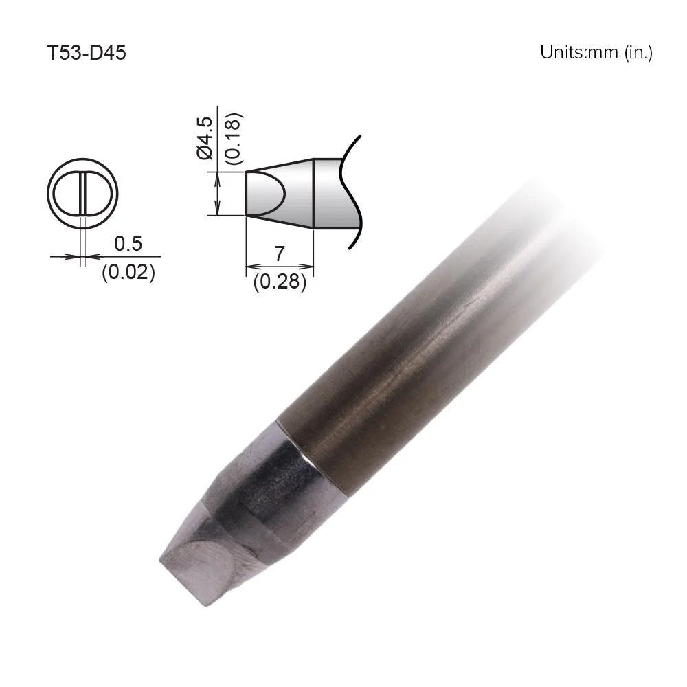 Hakko T53 - D45 Chisel Tip - KEM - TRON INC.