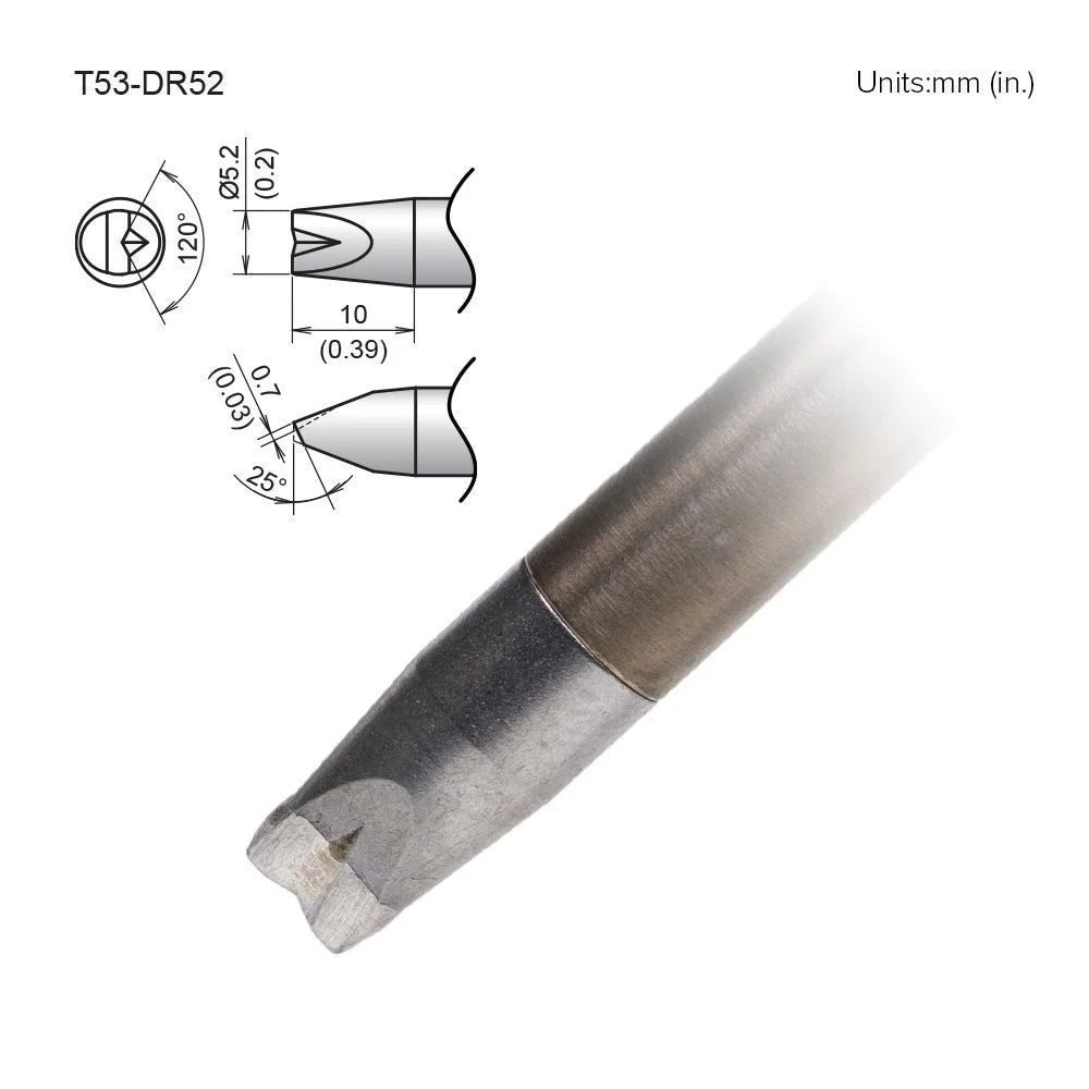 Hakko T53 - DR52 Chisel V - Groove Tip - KEM - TRON INC.