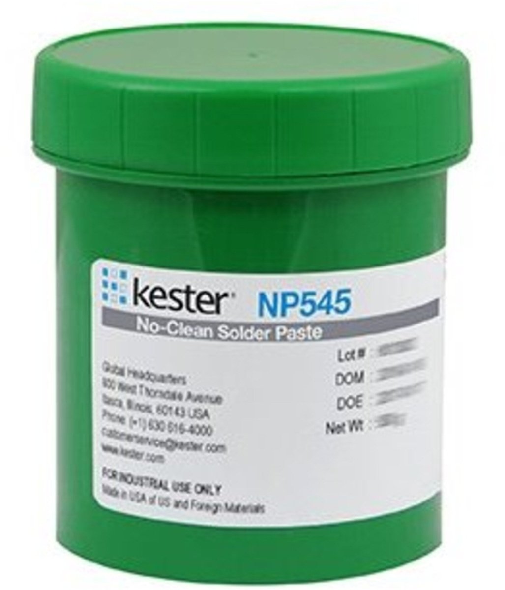 Kester 70 - 4105 - 0919 NP545 Sn96.5Ag3.0Cu0.5 88.3% T4 ( - 400+500) Zero Halogen Lead Free No Clean Solder Paste 750 Gram Proflow Cassette - KEM - TRON INC.