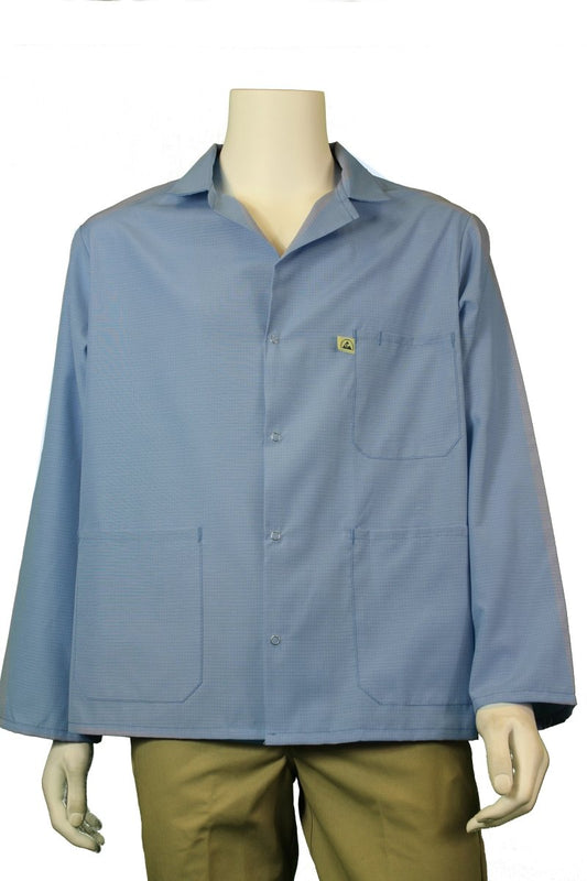 Tech Wear 361ACB - L Smock - Nylostat Fabric - Jacket - 3 Pocket Color = Nasa Blue, Large - KEM - TRON INC.