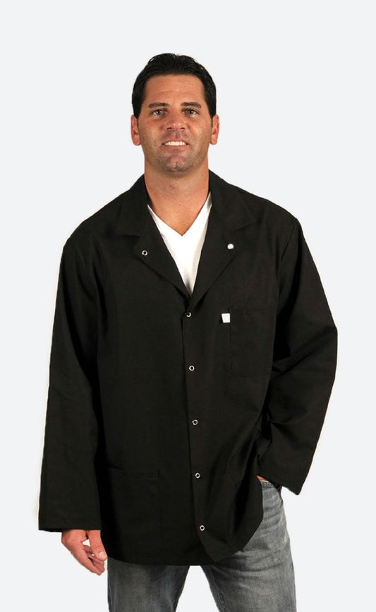 Tech Wear 361ACK - L Smock - Nylostat Fabric - Jacket - 3 Pocket Color = Black, Large - KEM - TRON INC.