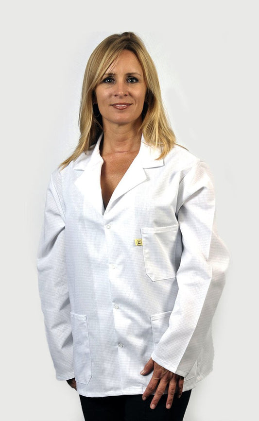 Tech Wear 361ACQ - XL Smock - Nylostat Fabric - Jacket - 3 Pocket Color = White, XL - KEM - TRON INC.