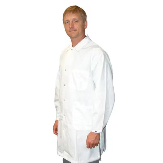 Tech Wear 371ACQ - S Smock - Nylostat Fabric - Jacket - 3 Pocket Color = White, Small - KEM - TRON INC.
