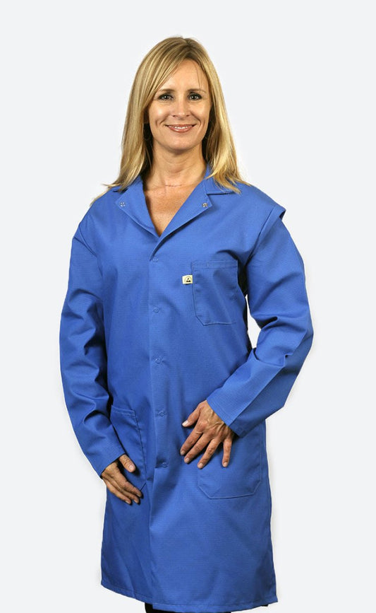Tech Wear 371ACS - M Smock - Nylostat Fabric - Jacket - 3 Pocket Color = Royal Blue, Medium - KEM - TRON INC.