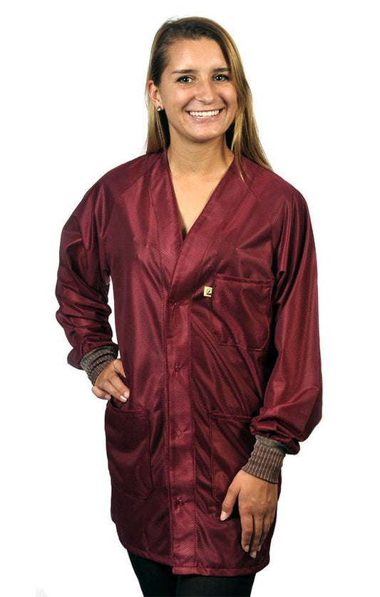 Tech Wear HOJ - 33C - 3XL Smock - Hallmark Style OFX - 100 - Jacket - 3 Pocket Color = Burgundy, 3XL, Knitted Cuffs - KEM - TRON INC.