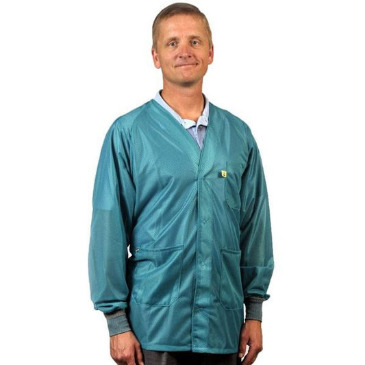Tech Wear HOJ - 83C - XS Smock - Hallmark Style OFX - 100 - Jacket - 3 Pocket Color = Teal, XS, Knitted Cuffs - KEM - TRON INC.