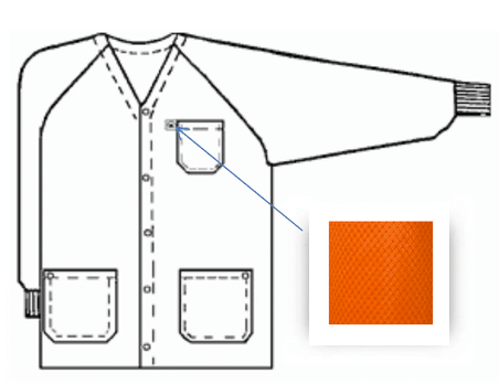 Tech Wear HOJ - HVO3C - 4XL Smock - Hallmark Style OFX - 100 - Jacket - 3 Pocket Color = Hi - Vis Orange, 4XL, Knitted Cuffs - KEM - TRON INC.