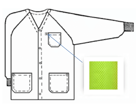 Tech Wear HOJ - HVY3C - M Smock - Hallmark Style OFX - 100 - Jacket - 3 Pocket Color = Hi - Vis Yellow, Medium, Knitted Cuffs - KEM - TRON INC.