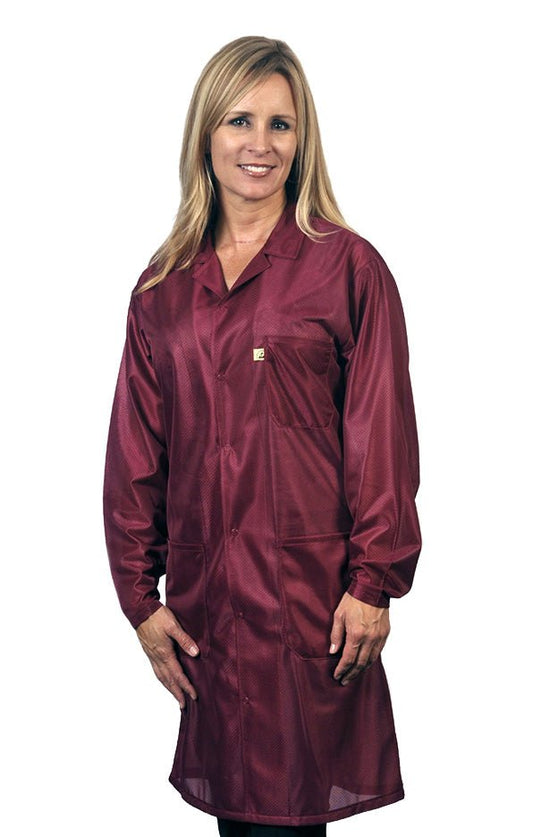 Tech Wear LOC - 33 - 5XL Smock - Traditional OFX - 100 - Lab Coat - 3 Pocket Color = Burgundy, 5XL - KEM - TRON INC.
