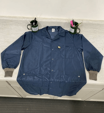 Tech Wear LOC - 63 - 4XL Smock - Traditional OFX - 100 - Lab Coat - 3 Pocket Color = Navy Blue, 4XL - KEM - TRON INC.