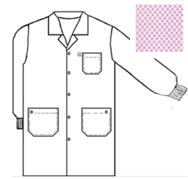 Tech Wear LOC - 73C - 4XL Smock - Traditional OFX - 100 - Lab Coat - 3 Pocket Color = Pink, 4XL, Knitted Cuffs - KEM - TRON INC.