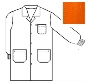 Tech Wear LOC - HVO3 - 3XL Smock - Traditional OFX - 100 - Lab Coat - 3 Pocket Color = Hi - Vis Orange, 3XL - KEM - TRON INC.