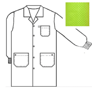 Tech Wear LOC - HVY3KEY - 2XL Smock - Traditional OFX - 100 - Lab Coat - 3 Pocket Color = Hi - Vis Yellow, 2XL, With Key - KEM - TRON INC.