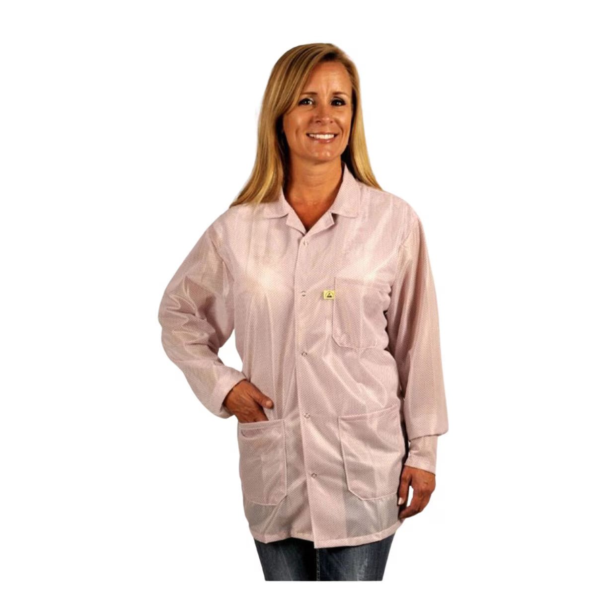 Tech Wear LOJ - 73C - 4XL Smock - Traditional OFX - 100 - Jacket - 3 Pocket Color = Pink, 4XL, Knitted Cuffs - KEM - TRON INC.