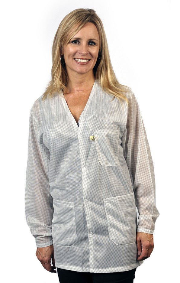 Tech Wear VOJ - 13KEY - S Smock - Traditional OFX - 100 - Jacket - 3 Pocket Color = White, Small, With Key - KEM - TRON INC.