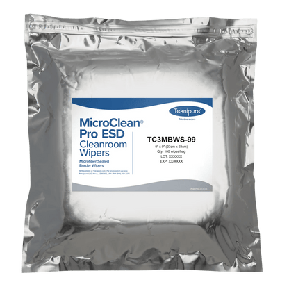 Teknipure MicroClean Pro TC3MBWS - 99, Mixed Weave Microfiber Sealed Wiper, 9 in x 9 in, Case of 1500 - KEM - TRON INC.