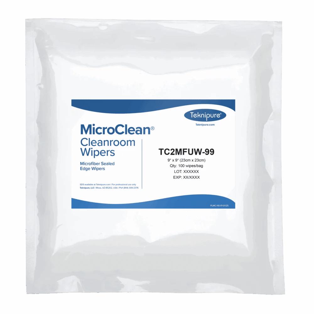 Teknipure MicroClean TC2MFUW - 99, Mixed Weave Microfiber Wiper 9"x 9", Case of 2000 - KEM - TRON INC.