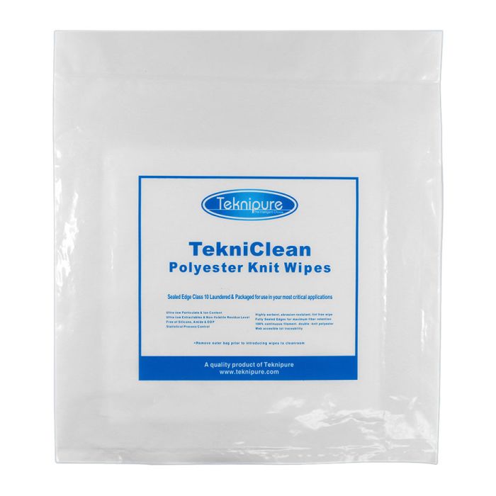 Teknipure TC1PU1 - 12B Polyester Knit Wiper, Standard Weight, 12 in X 12 in, Case of 1000 - KEM - TRON INC.