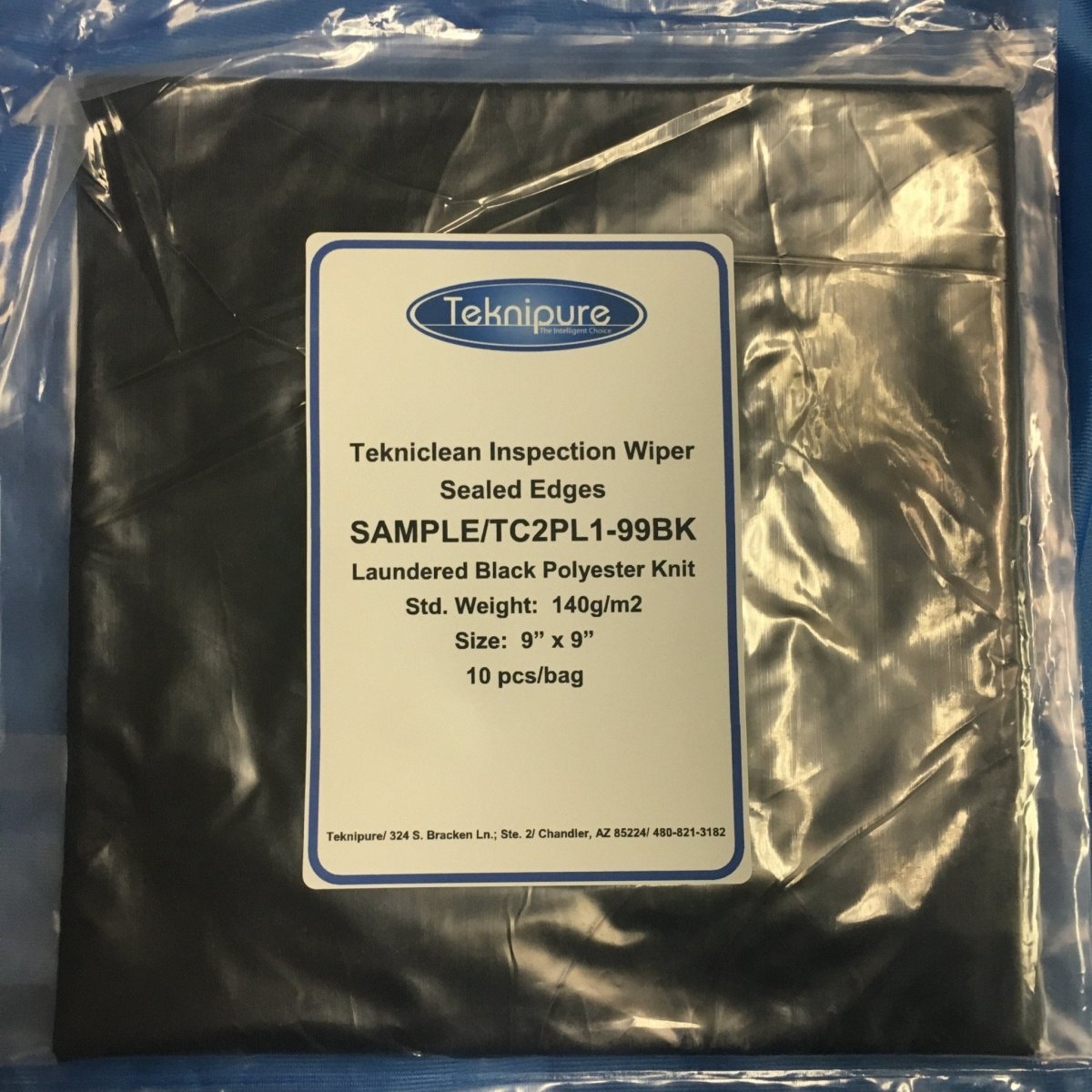 Teknipure TC2PL1 - 99BK, Polyester Inspection Wiper, Laser Sealed Edge, 9" X 9", Case of 1500 - KEM - TRON INC.