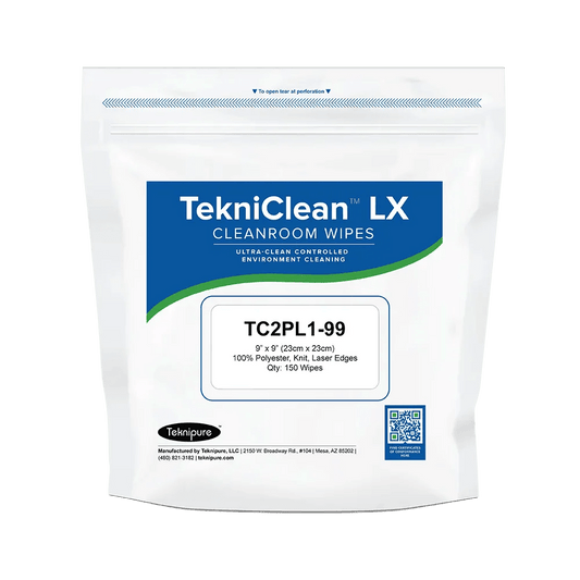 Teknipure TekniClean TC2PL1 - 99G, Polyester Knit Wiper, 9 in X 9 in, Case of 30,000 - KEM - TRON INC.