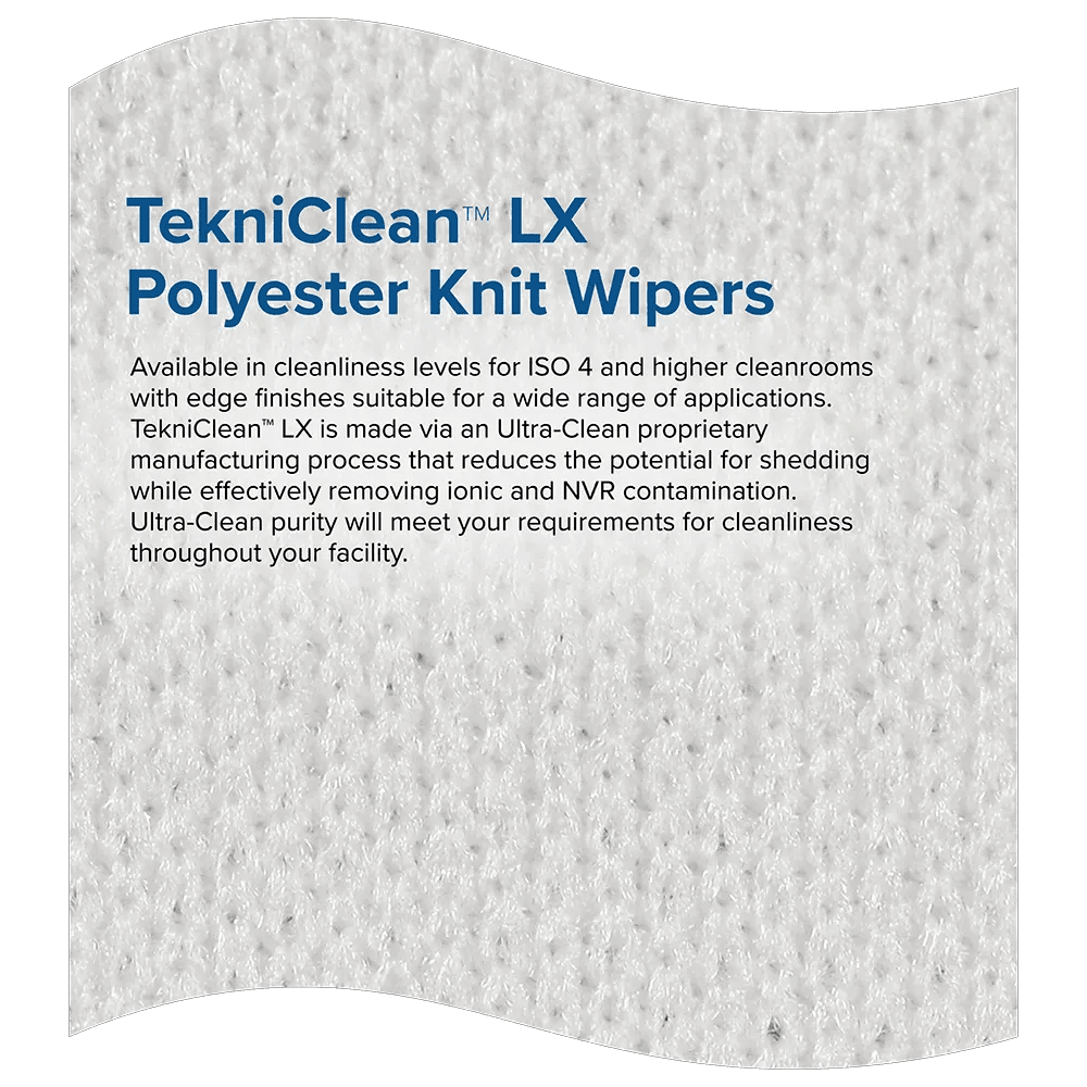 Teknipure TekniClean TC2PL2 - 99, Polyester Knit Wiper, 9 in x 9 in, Case of 1500 - KEM - TRON INC.