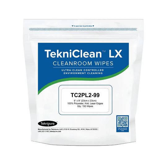 Teknipure TekniClean TC2PL2 - 99, Polyester Knit Wiper, 9 in x 9 in, Case of 1500 - KEM - TRON INC.