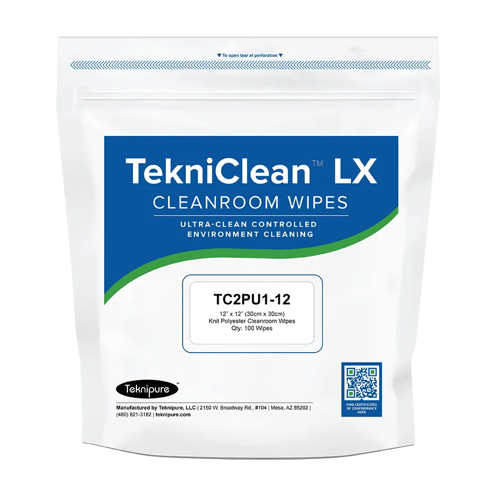 Teknipure TekniClean TC2PU1 - 12, Polyester Knit Wiper, 12 in x 12 in, Case of 1000 - KEM - TRON INC.
