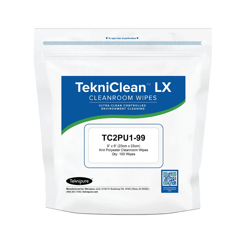 Teknipure TekniClean TC2PU1 - 99 Polyester Knit Wiper, 9 in x 9 in Case of 1000 - KEM - TRON INC.