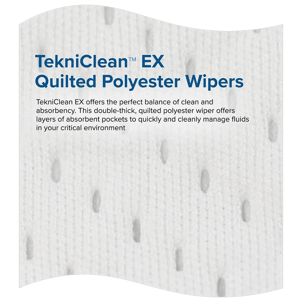 Teknipure TekniClean TC2PU3 - 12, Laundered Heavy Weight Polyester Knit Wiper, Quilted 2 - Ply, 12 in x 12 in, Case of 800 - KEM - TRON INC.