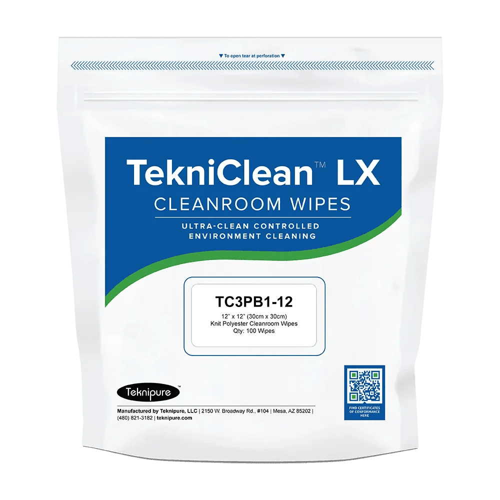 Teknipure TekniClean TC3PB1 - 12, Polyester Knit Wiper, 12 x 12 Case of 1000 - KEM - TRON INC.