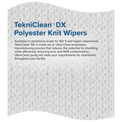 Teknipure TekniClean TS2PL2I70 - 99, LX Polyester Knit 9″ x 9″ Wipes, 70% IPA - KEM - TRON INC.