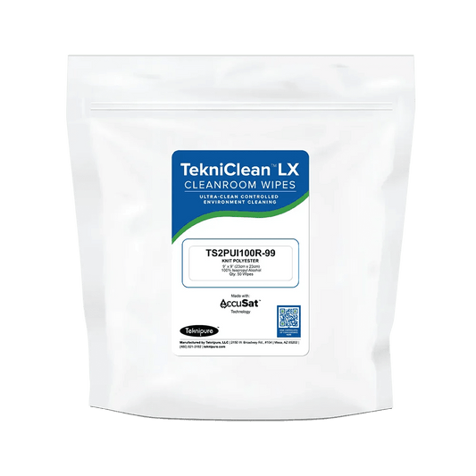 Teknipure TekniClean TS2PUI100R - 99, Polyester Knit Presaturated Wipe Refill, 100% IPA, 9"x9", Case of 600 - KEM - TRON INC.