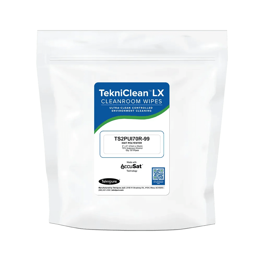 Teknipure TekniClean TS2PUI70R - 44, Polyester Knit Pre - Saturated Wipe Refill, 70%/30% IPA, 4 in x 4 in Case of 2400 - KEM - TRON INC.