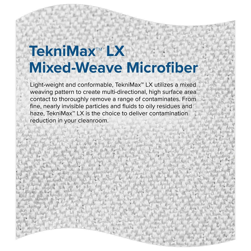 Teknipure TekniMax TS3MBWI70S - 99, Mixed - Weave Microfiber Wipers with AccuSat, ESD Static Shield Bag, 70% Isopropyl Alcohol, 9 in x 9 in, case of 500 - KEM - TRON INC.