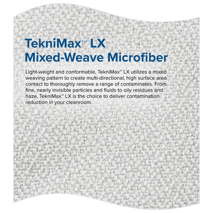 Teknipure TekniMax TS3MBWI70S - 99, Mixed - Weave Microfiber Wipers with AccuSat, ESD Static Shield Bag, 70% Isopropyl Alcohol, 9 in x 9 in, case of 500 - KEM - TRON INC.