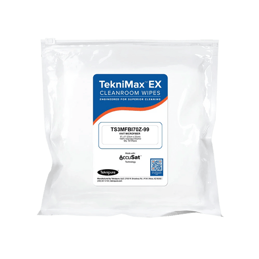 Teknipure TekniMax TS3MFBI70Z - 99, Knit Presaturated Wiper, 70%/30% IPA, 9"x9", Case of 750 - KEM - TRON INC.