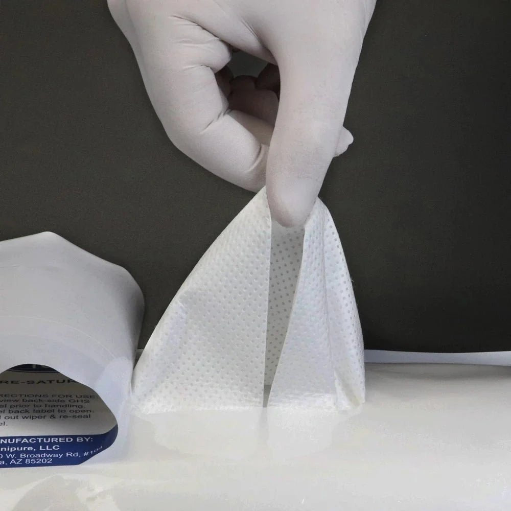 Teknipure TekniZorb TS1MPI70 - 911 Meltblown Polypropylene Pre - Saturated Wiper 9"x11" - 70/30 IPA - Case of 1,200 - KEM - TRON INC.