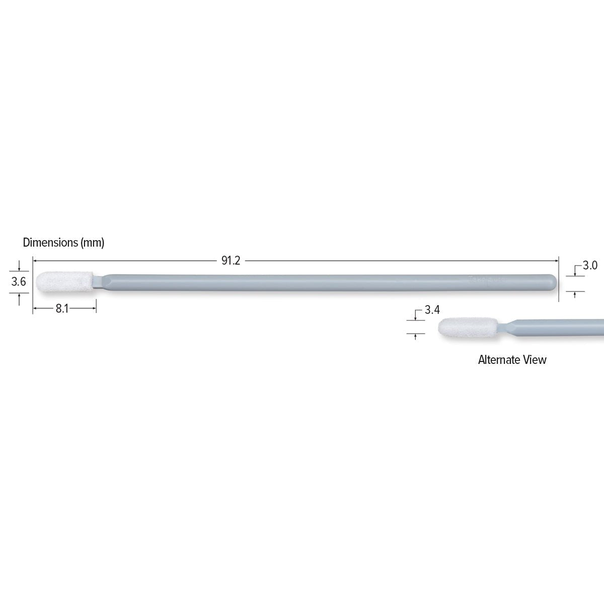 Teknipure TKS507E, TekniSwab Small Foam ESD Swab, 3.591 in, 2500 per case - KEM - TRON INC.