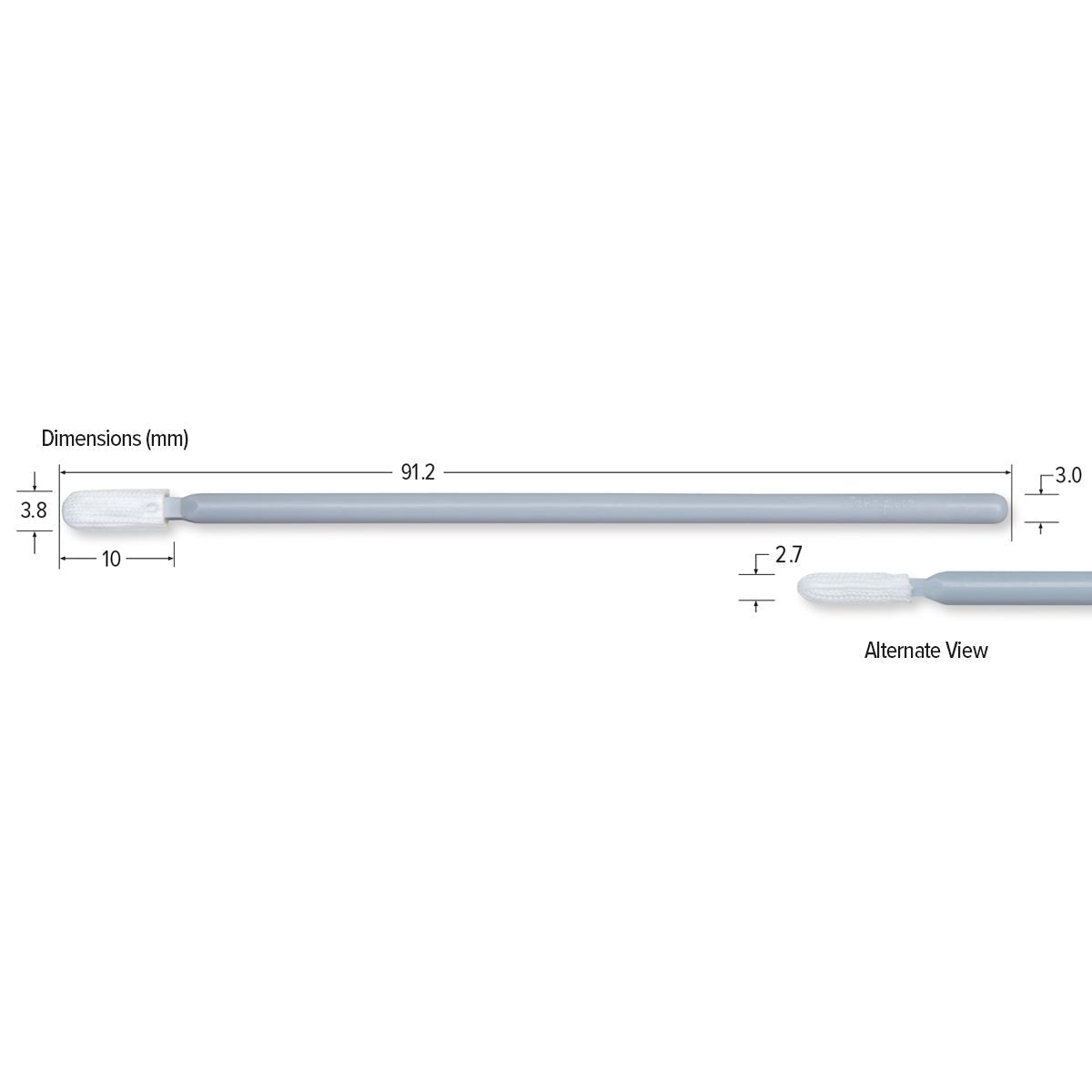 Teknipure TKS508E, Tekniswab Small Microfiber Woven ESD Swab, 3.591 in, 2500 per case - KEM - TRON INC.