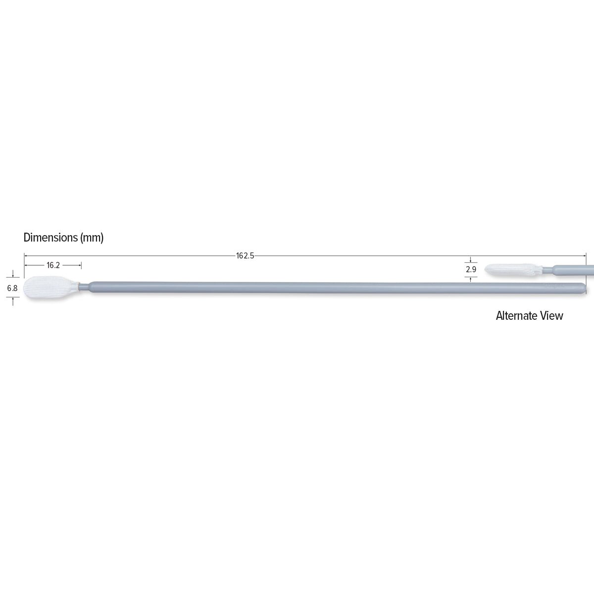 Teknipure TKS510E, Tekniswab Medium Head Polyester ESD Swab with Long Handle, 6.398 in, 1000 per case - KEM - TRON INC.