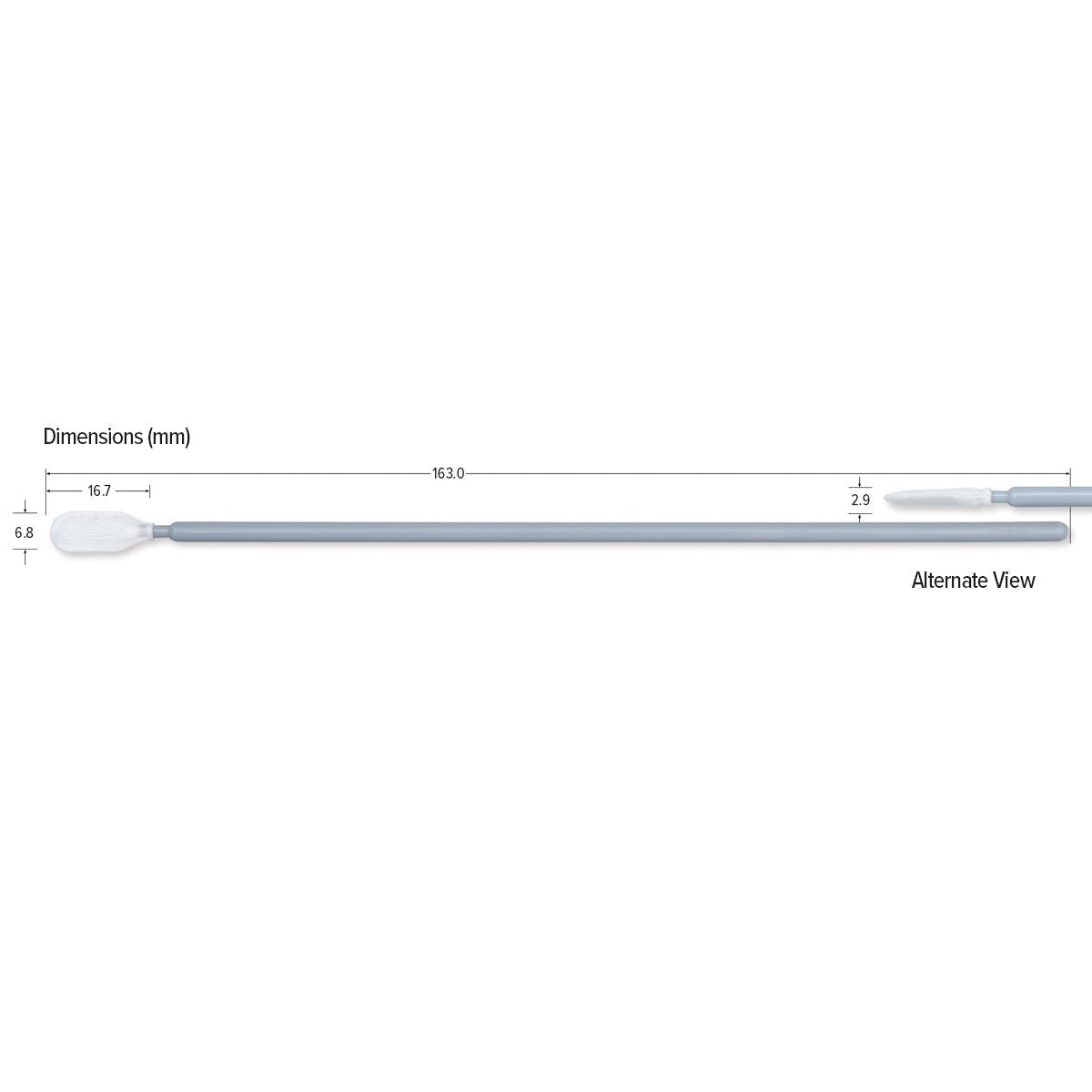 Teknipure TKS511E, Tekniswab Medium Head Microfiber Woven ESD Swab with Long Handle, 6.417 in , 1000 per case - KEM - TRON INC.