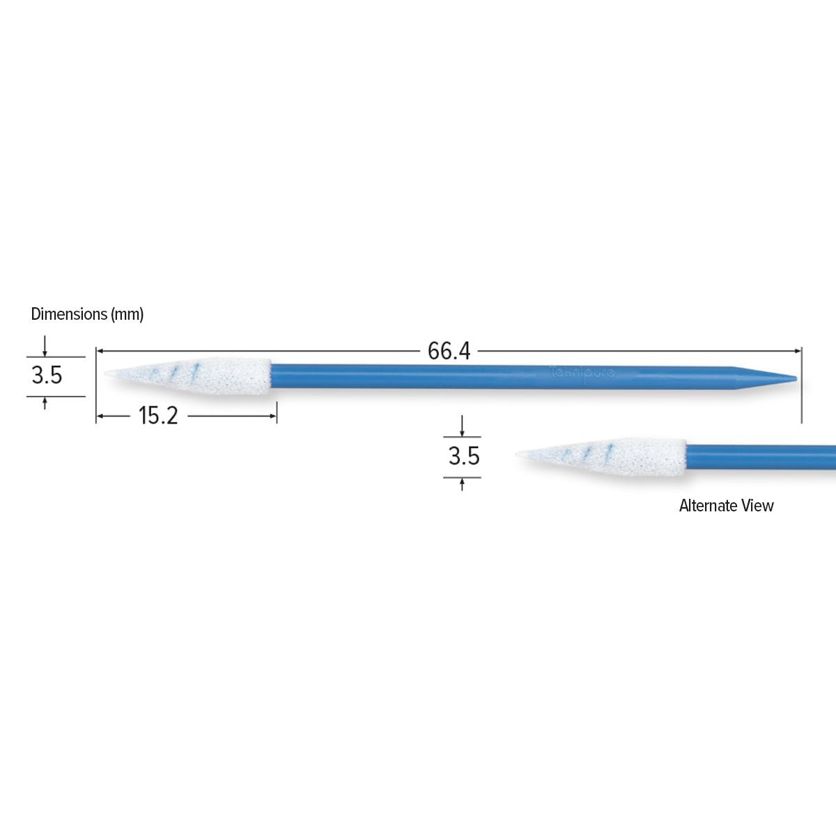 Teknipure TKS520F, Tekniswab Pointed Spiral Foam Dual End Swab, 2.614 in 2500 per case - KEM - TRON INC.