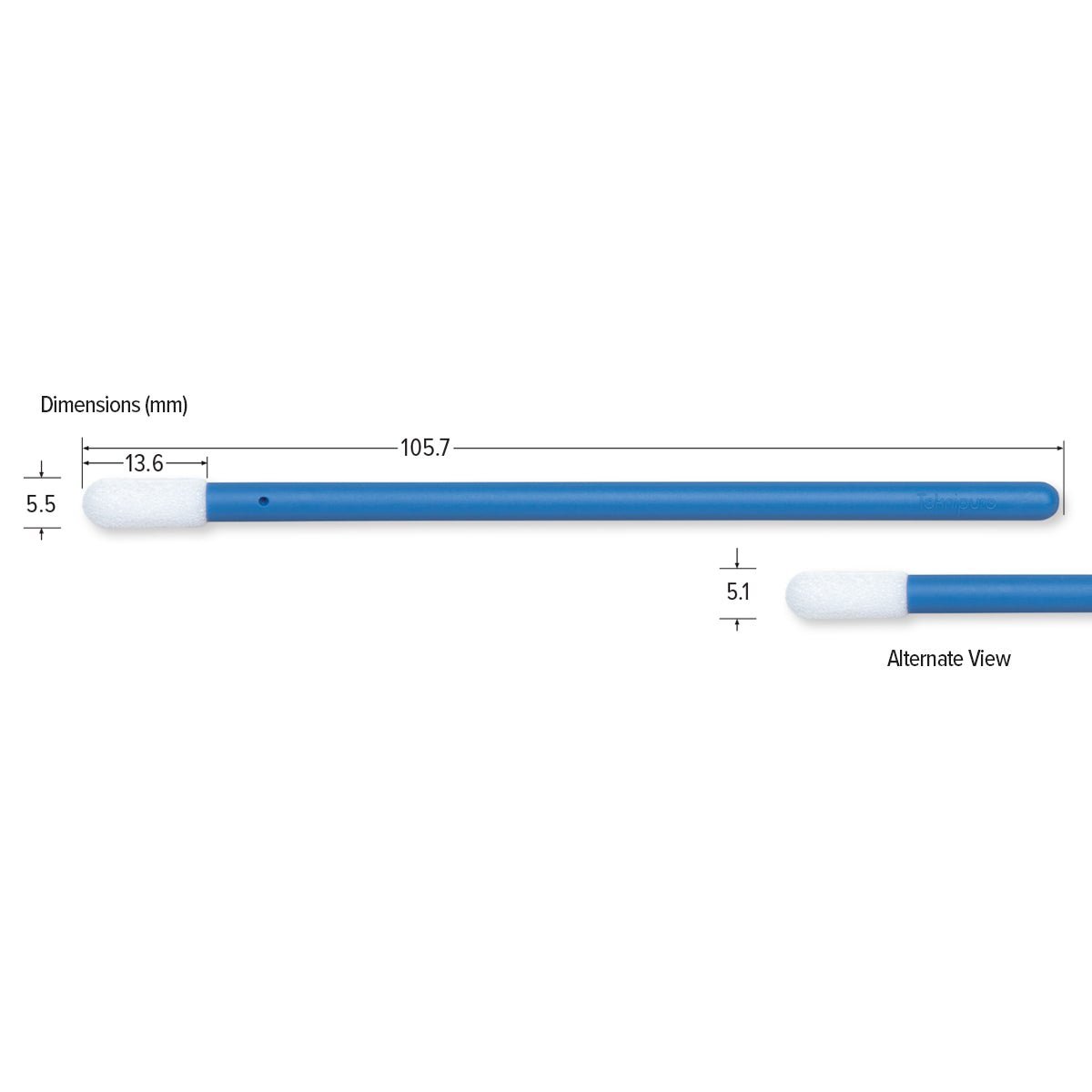 Teknipure TKS524F, TekniSwab Medium Foam Swab, 4.161 in, 1000 per case - KEM - TRON INC.